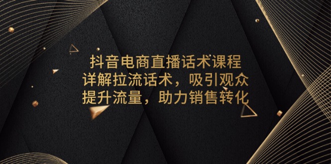 抖音电商直播话术课程，详解拉流话术，吸引观众，提升流量，助力销售转化-网创电课网