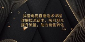 抖音电商直播话术课程，详解拉流话术，吸引观众，提升流量，助力销售转化-网创电课网