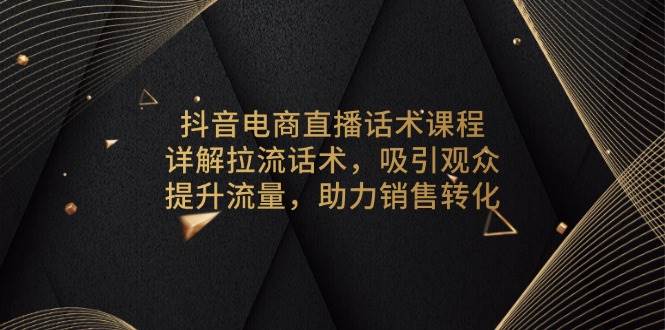 抖音电商直播话术课程，详解拉流话术，吸引观众，提升流量，助力销售转化-网创电课网