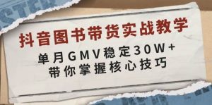 抖音图书带货实战教学，单月GMV稳定30W+，带你掌握核心技巧-网创电课网