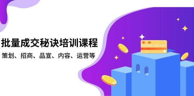 批量成交秘诀培训课程，策划、招商、品宣、内容、运营等-网创电课网