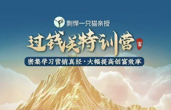 剽悍一只猫-过钱关特训营,学习营销真经 大幅度提高创富效率-网创电课网