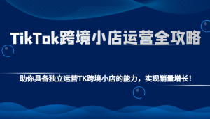 TikTok跨境小店运营全攻略：助你具备独立运营TK跨境小店的能力，实现销量增长！-网创电课网