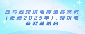 亚马逊跨境电商选品案例(更新2025年)，跨境电商利基选品-网创电课网
