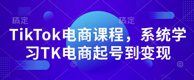TikTok电商课程，​系统学习TK电商起号到变现-网创电课网