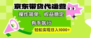 【京东带货代运营】操作简单、收益稳定、有手就行！轻松实现日入1000+-网创电课网