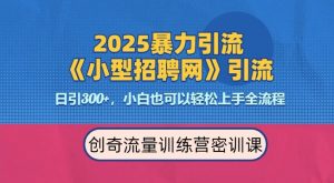 2025最新暴力引流方法，招聘平台一天引流300+，日变现多张，专业人士力荐-网创电课网