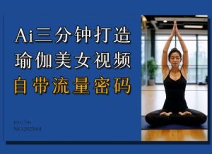 Ai3分钟打造瑜伽美女视频，自带流量密码-网创电课网
