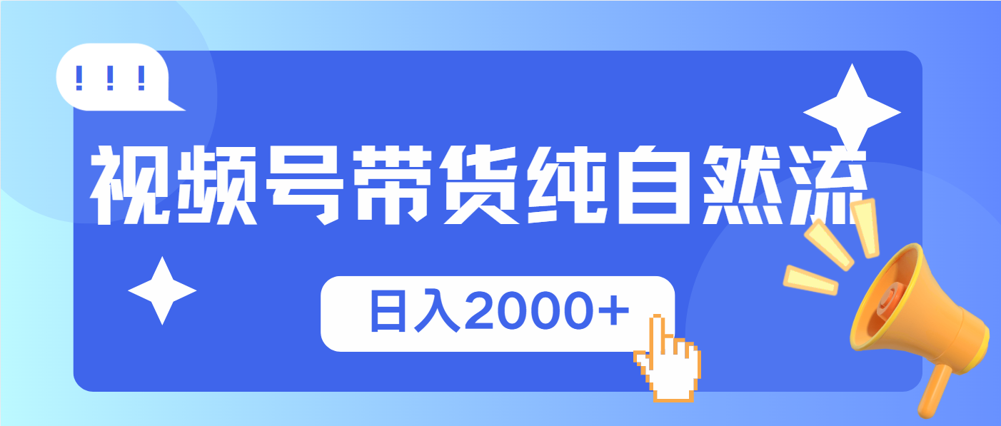 视频号带货，纯自然流，起号简单，爆率高轻松日入2000+-网创电课网