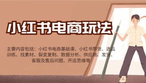 小红书电商玩法:带货/选品/找素材/裂变/数据分析/供应商/发货/售后/开店思维等-网创电课网