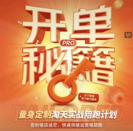 淘宝开单秘籍PRO,量身定制淘天实战陪跑计划,告别做店迷茫、快速突破运营瓶颈期-网创电课网