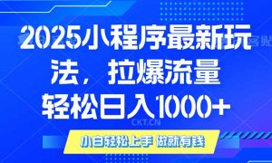 2025年小程序最新玩法,流量直接拉爆,单日稳定变现1000+-网创电课网