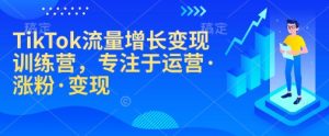 TikTok流量增长变现训练营,专注于运营·涨粉·变现-网创电课网
