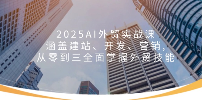 2025AI外贸实战课：涵盖建站、开发、营销, 从零到三全面掌握外贸技能-网创电课网