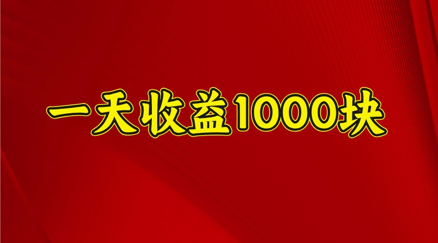 一天收益1000块，2025全网首发-网创电课网